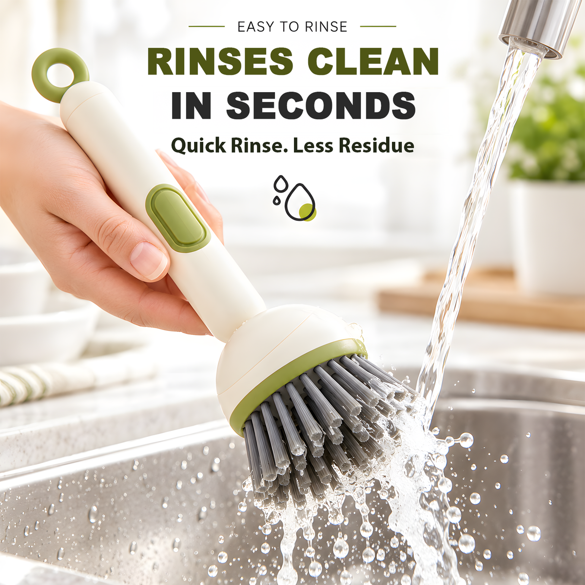 🎁✨👉360° Rotating Soap Dispensing Dish Brush with Interchangeable Heads