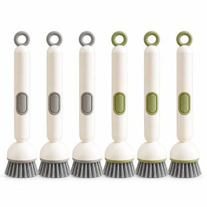 🎁✨👉360° Rotating Soap Dispensing Dish Brush with Interchangeable Heads