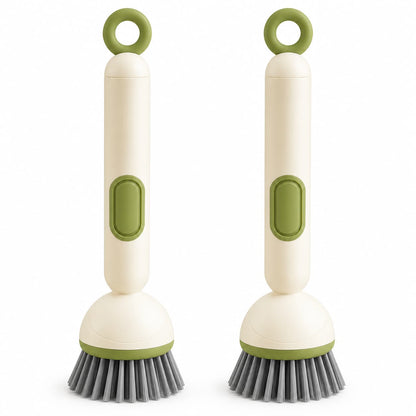 🎁✨👉360° Rotating Soap Dispensing Dish Brush with Interchangeable Heads