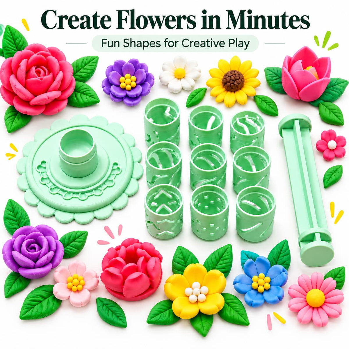 🎉Modular Clay Bloom Maker with 9 Shaping Sleeves